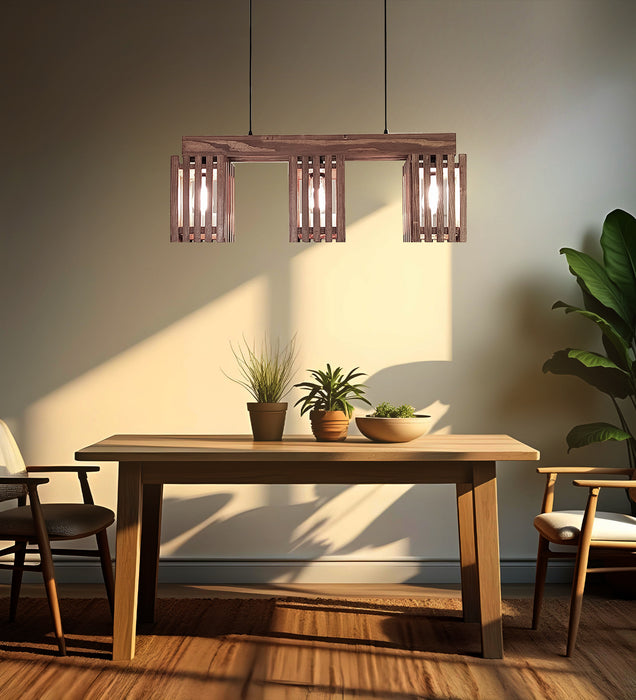 Elegant Brown Wooden Series Hanging Lamp