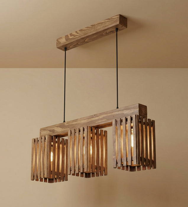 Elegant Brown Wooden Series Hanging Lamp