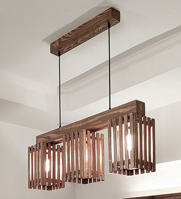 Elegant Brown Wooden Series Hanging Lamp