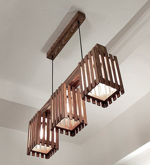 Elegant Brown Wooden Series Hanging Lamp