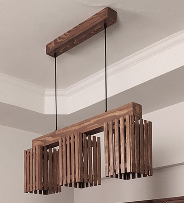 Elegant Brown Wooden Series Hanging Lamp