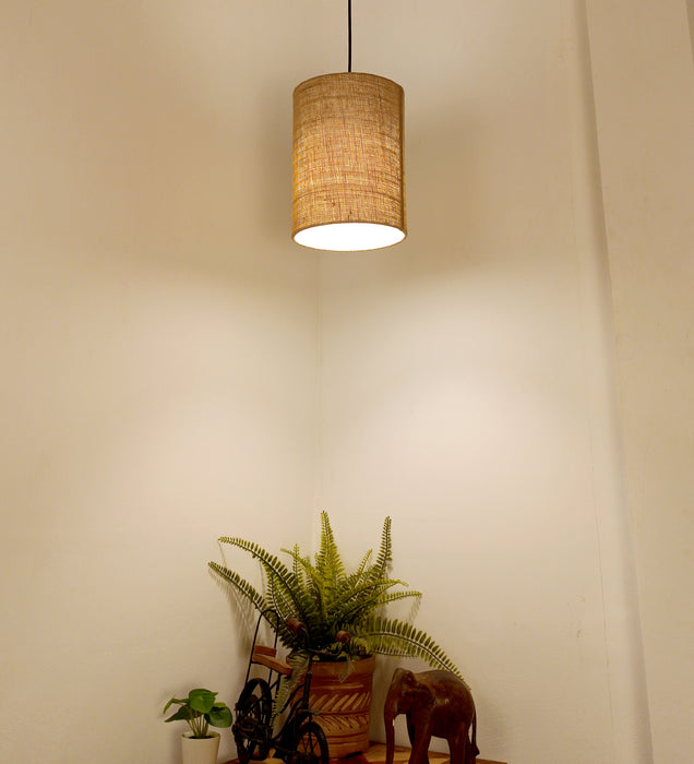 Elementary Beige Wooden Single Hanging Lamp