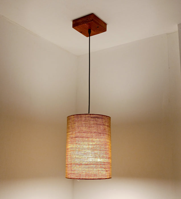 Elementary Beige Wooden Single Hanging Lamp