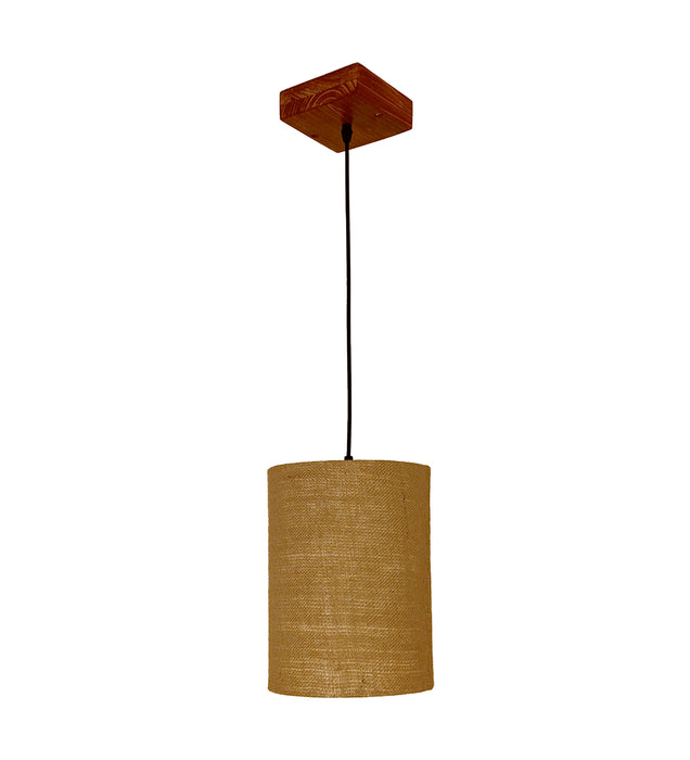 Elementary Beige Wooden Single Hanging Lamp