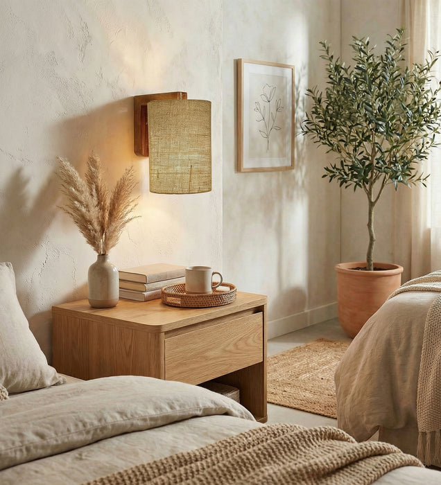 Elementary Brown Wooden Wall Light