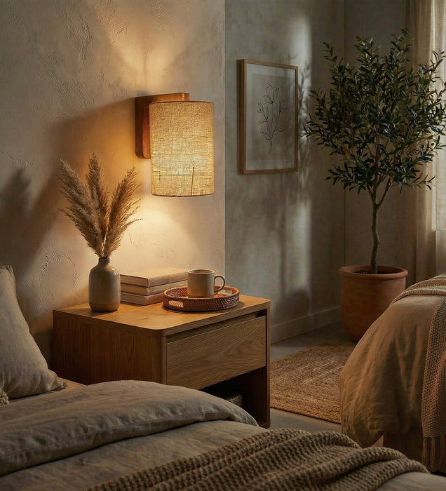 Elementary Brown Wooden Wall Light