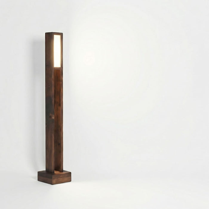 Elevar Wooden LED Floor Lamp with Brown Base