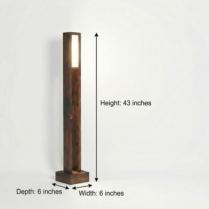 Elevar Wooden LED Floor Lamp with Brown Base