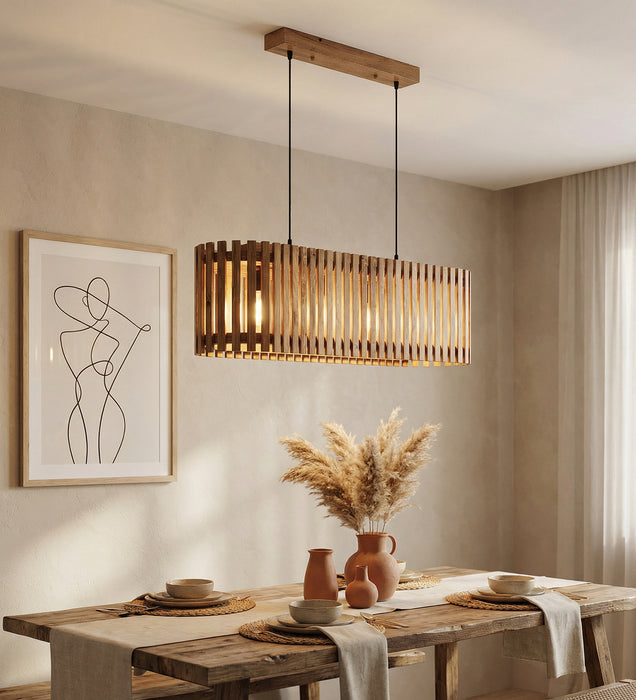 Elora 36 Centrum Brown Wooden 3 Series Hanging Lamp