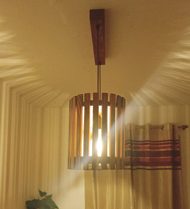 Elora 36 Centrum Brown Wooden 3 Series Hanging Lamp