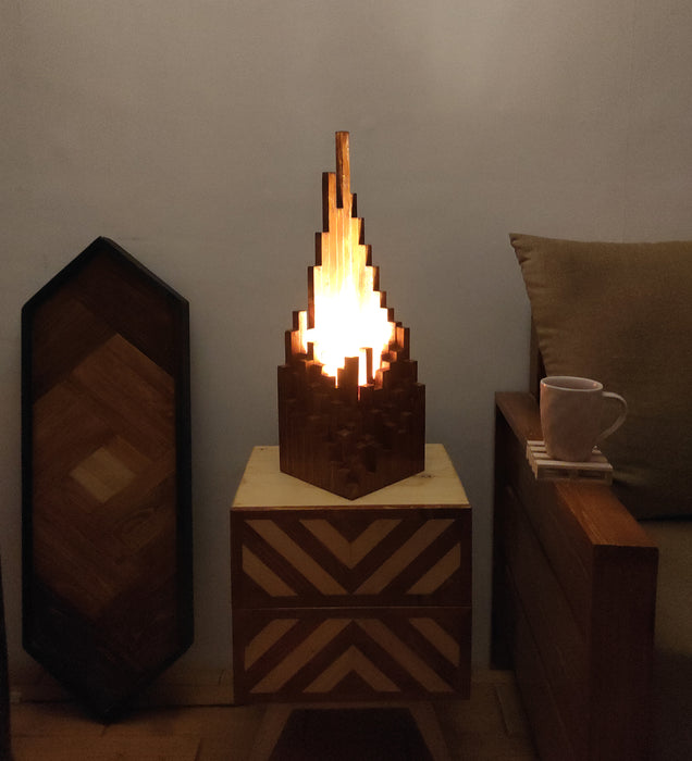 Emanate Wooden Table Lamp with Brown Base