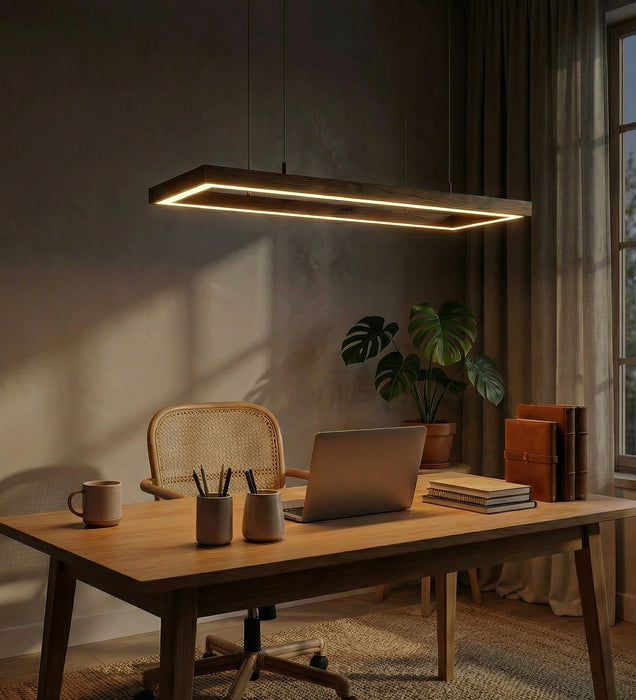 Even 36 Brown Wooden LED Hanging Lamp