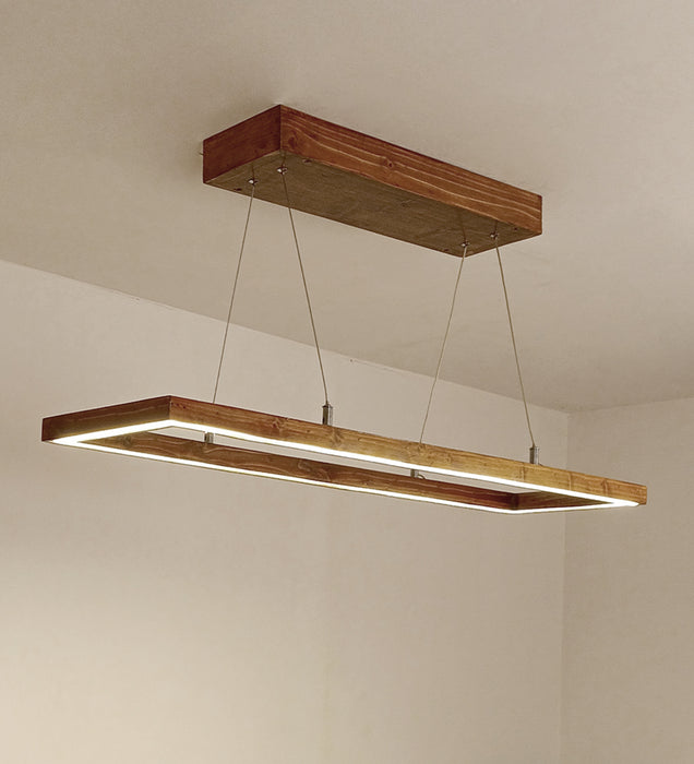 Even 36 Brown Wooden LED Hanging Lamp