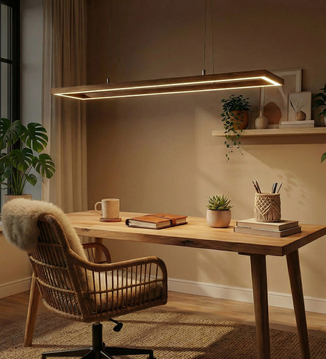 Even 48 Brown Wooden LED Hanging Lamp