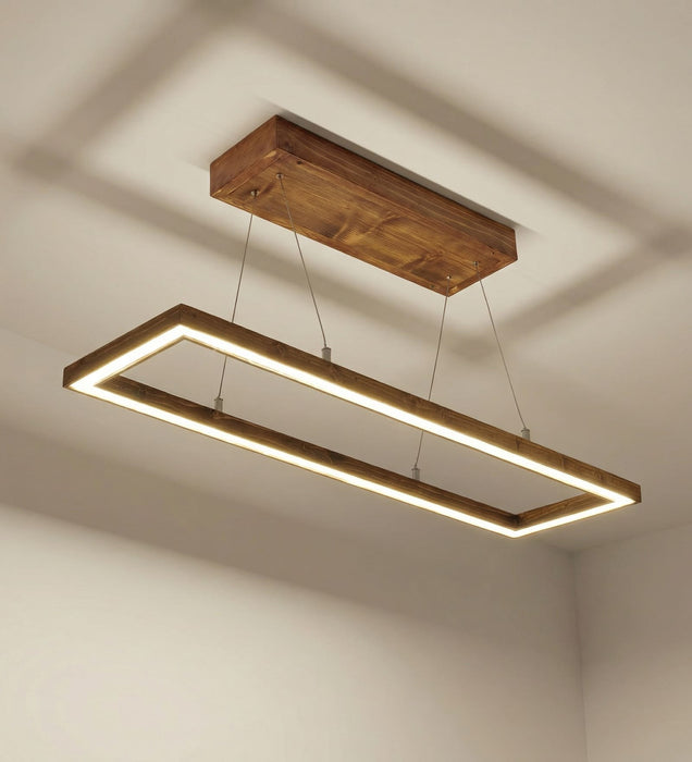 Even 48 Brown Wooden LED Hanging Lamp