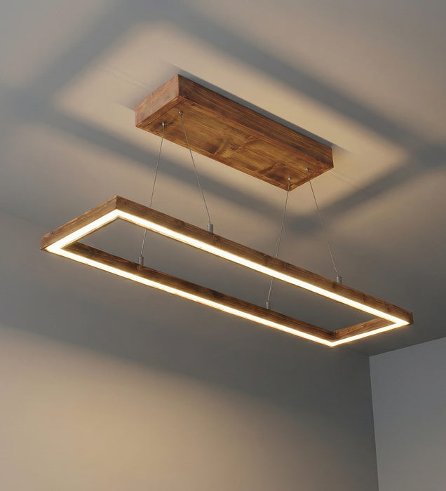 Even 48 Brown Wooden LED Hanging Lamp