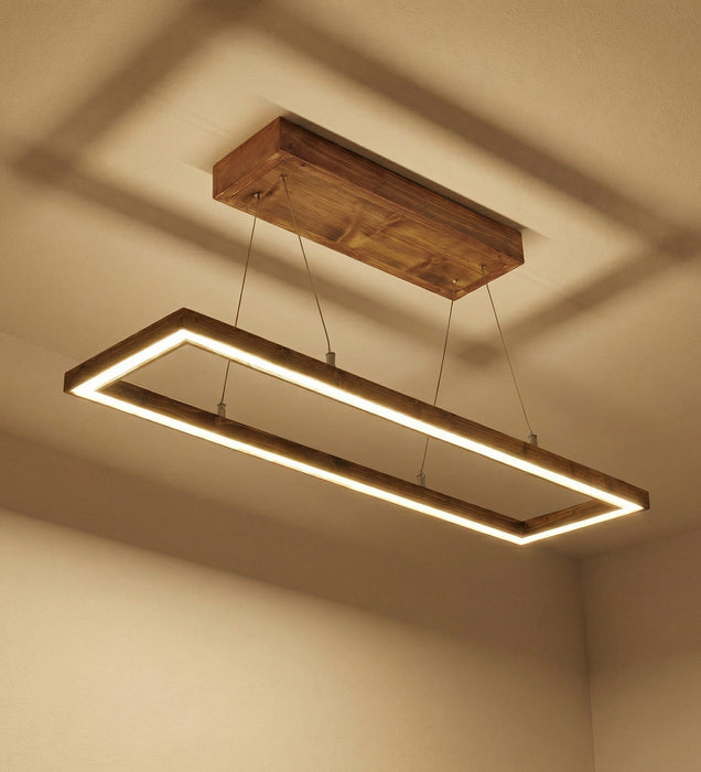 Even 48 Brown Wooden LED Hanging Lamp