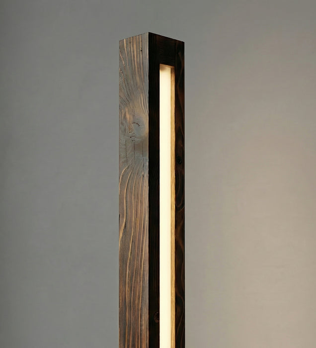 Excalibur LED Wooden Floor Lamp With Brown Base