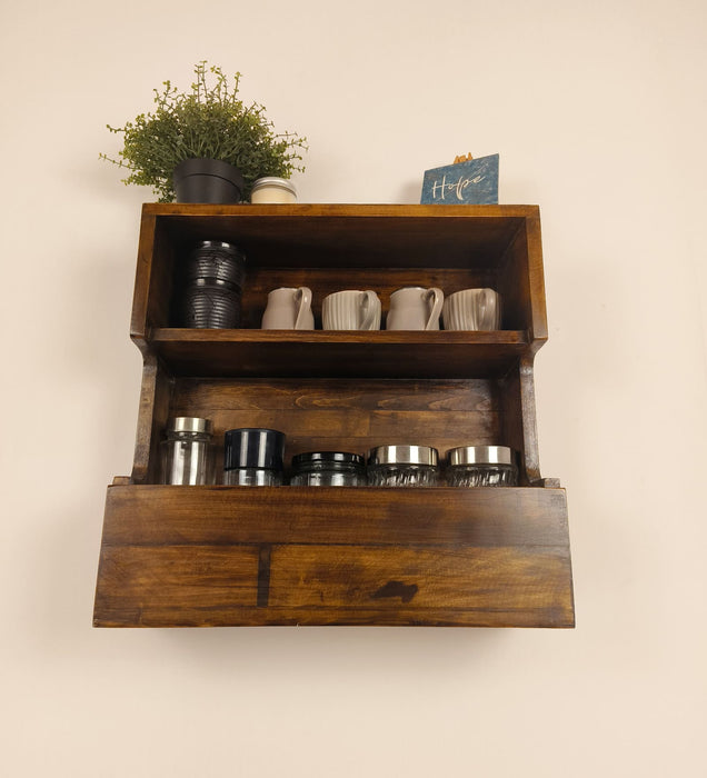 FLORENTINE Wooden Wall Shelf Organiser