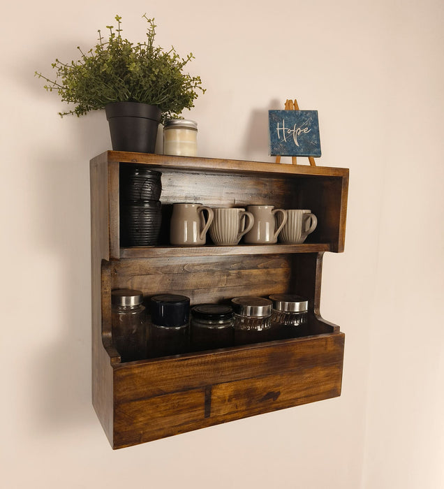 FLORENTINE Wooden Wall Shelf Organiser