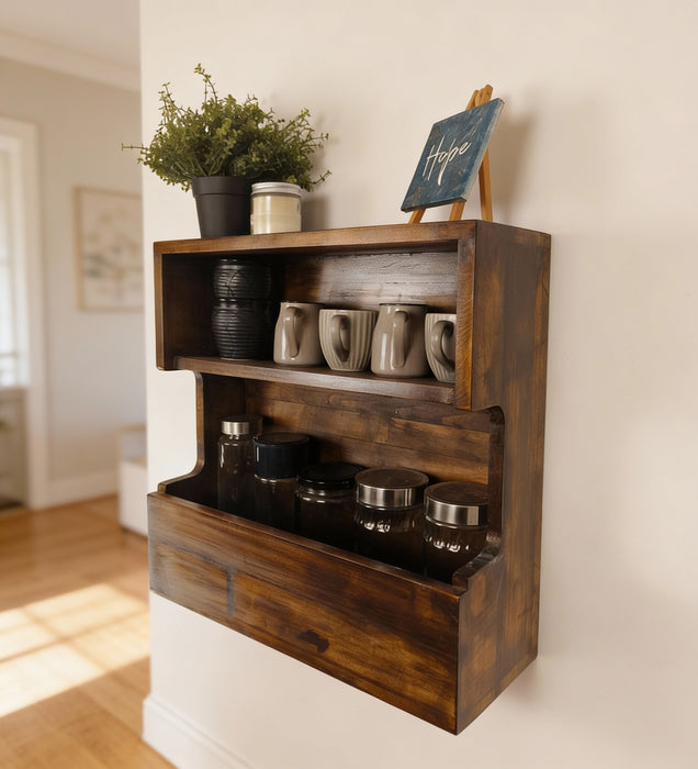 FLORENTINE Wooden Wall Shelf Organiser
