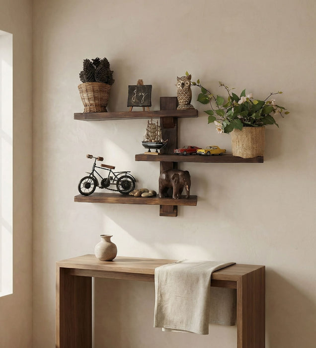 Fiona Wooden Wall Shelf Organiser