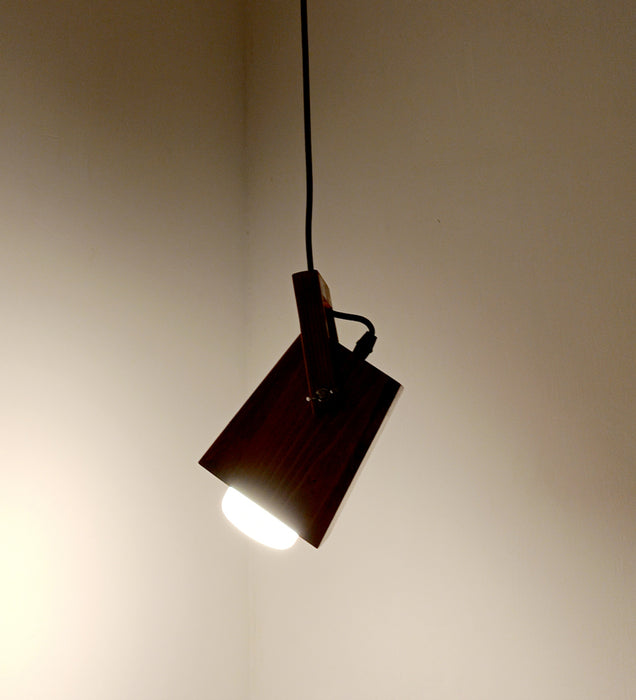 Focal Brown Wooden Single Hanging Lamp