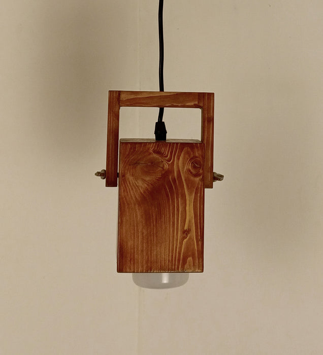 Focal Brown Wooden Single Hanging Lamp