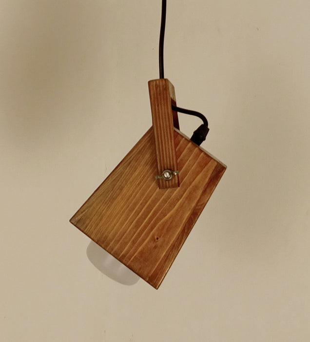 Focal Brown Wooden Single Hanging Lamp