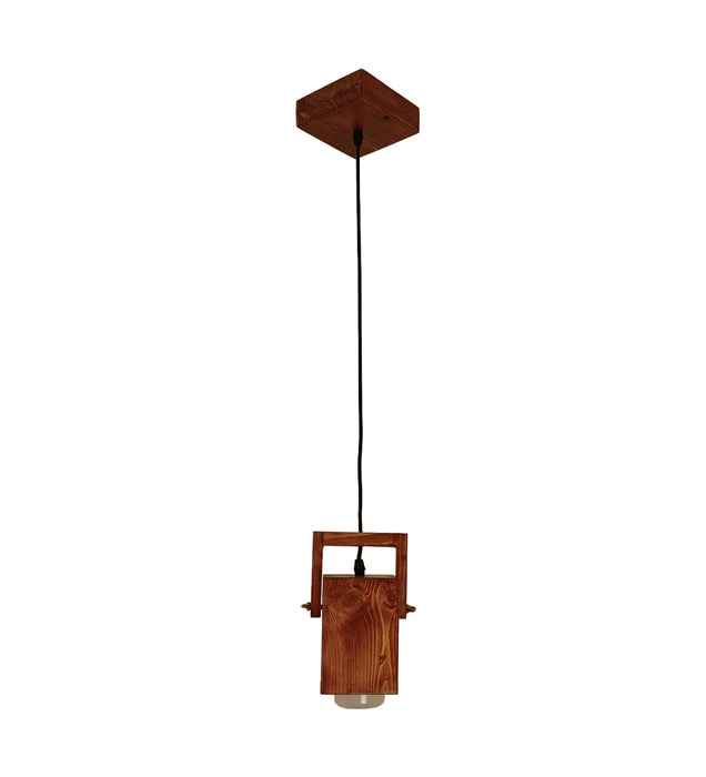 Focal Brown Wooden Single Hanging Lamp