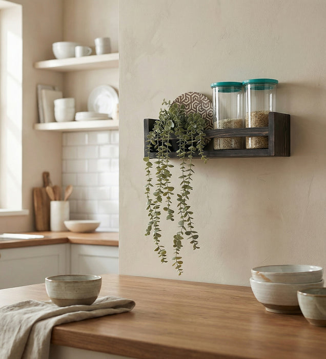 Fredrik Wooden Wall Shelf Organiser