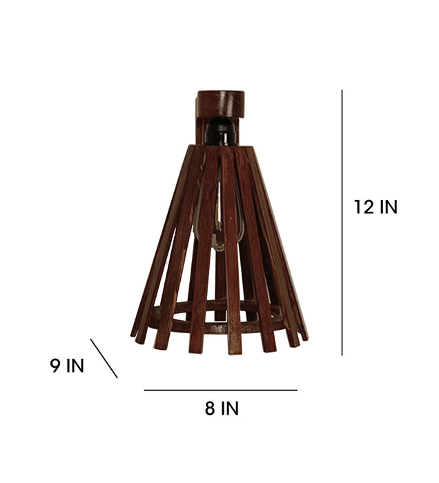 Funnel Brown Wooden Wall Light