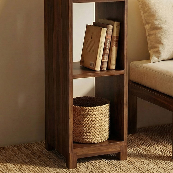 Genevieve Wooden Floor Lamp with Brown Base and Jute Fabric Lampshade