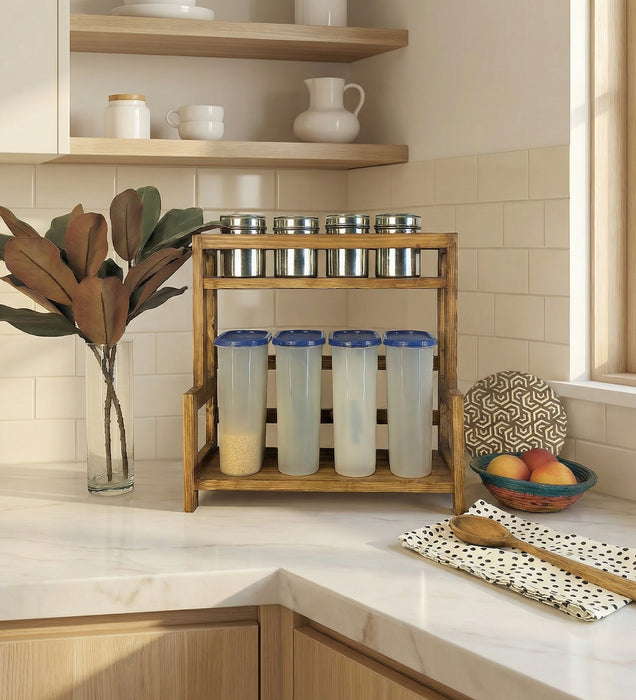 Hannah Wooden Kitchen Countertop Organiser