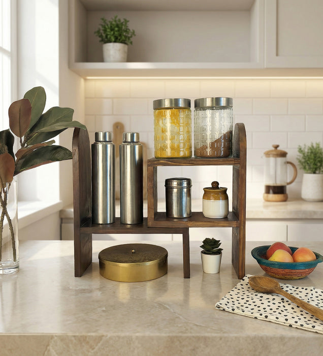 Helene Wooden Kitchen Countertop Organiser