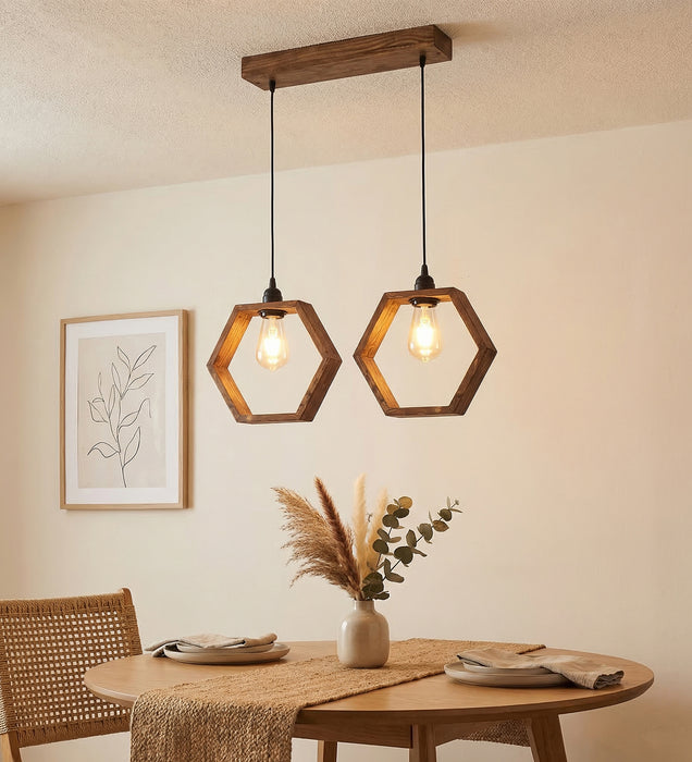 Hex Brown 2 Series Hanging Light