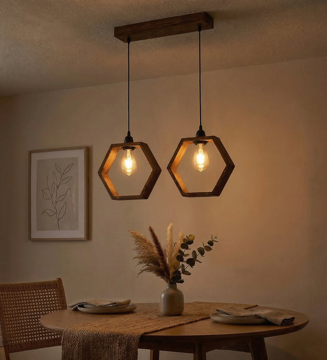 Hex Brown 2 Series Hanging Light