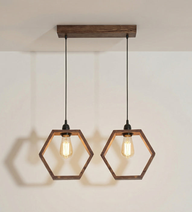 Hex Brown 2 Series Hanging Light