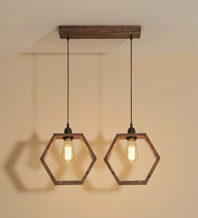 Hex Brown 2 Series Hanging Light