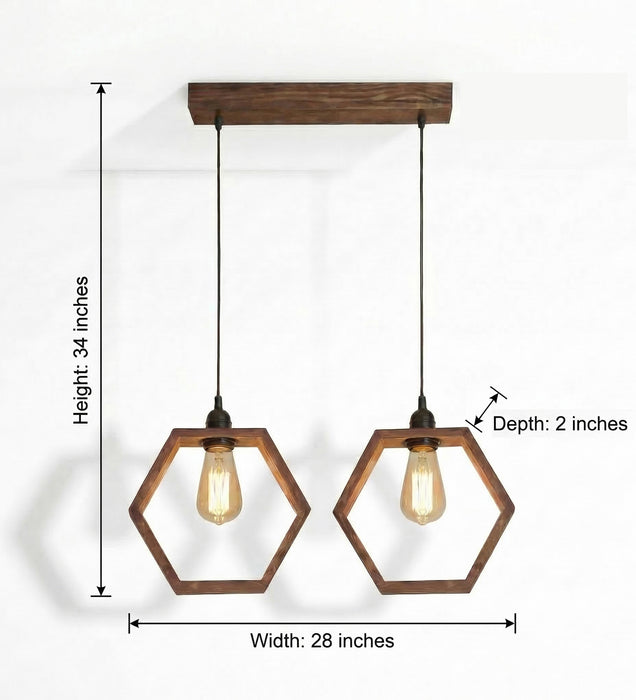 Hex Brown 2 Series Hanging Light