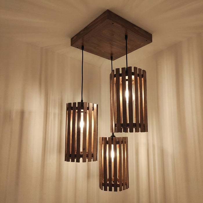 Hexa Beige & Brown Cluster Hanging Lamp