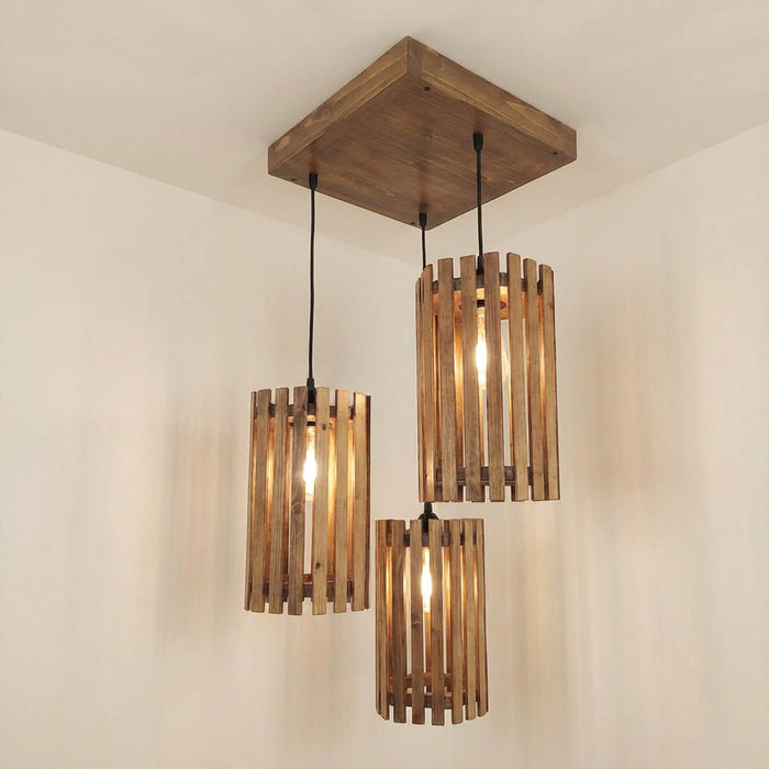 Hexa Beige & Brown Cluster Hanging Lamp