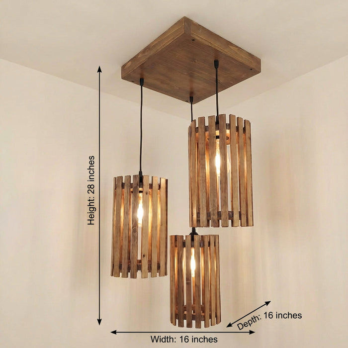 Hexa Beige & Brown Cluster Hanging Lamp