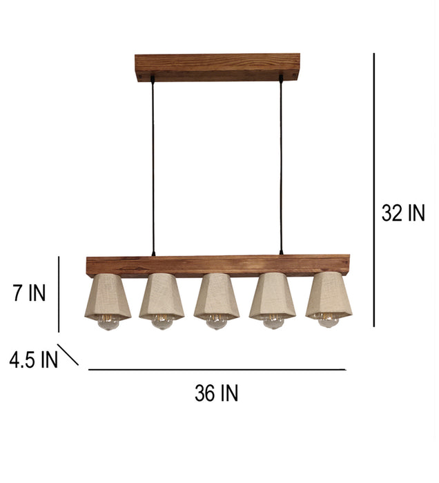 Hexa Brown Series Hanging Lamp with Beige Fabric Lampshades