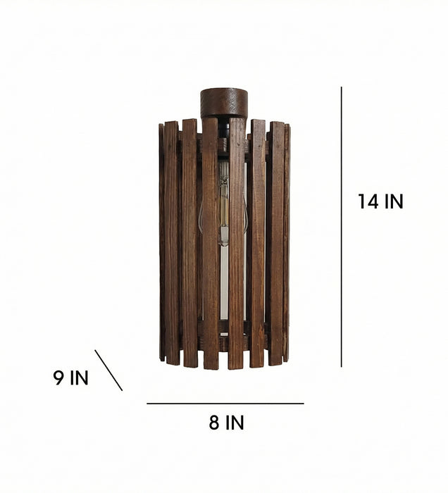 Hexa Brown Wooden Wall Light