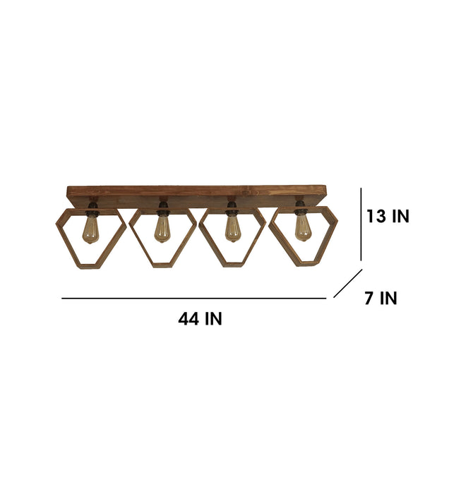 Hexad Brown Wooden 4 Series Ceiling Lamp