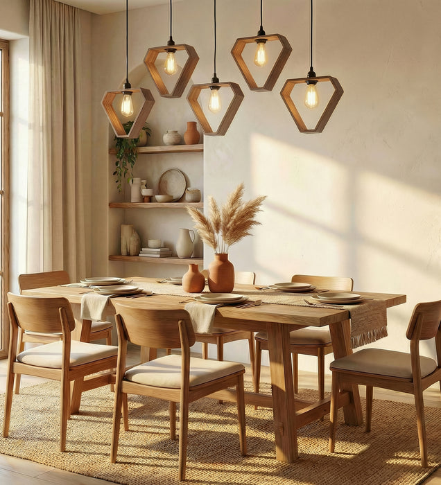 Hexad Brown 5 Series Hanging Lamp