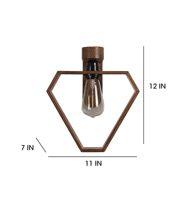 Hexad Brown Wooden Wall Light