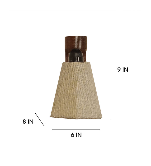 Hexagon Brown Wooden Wall Light