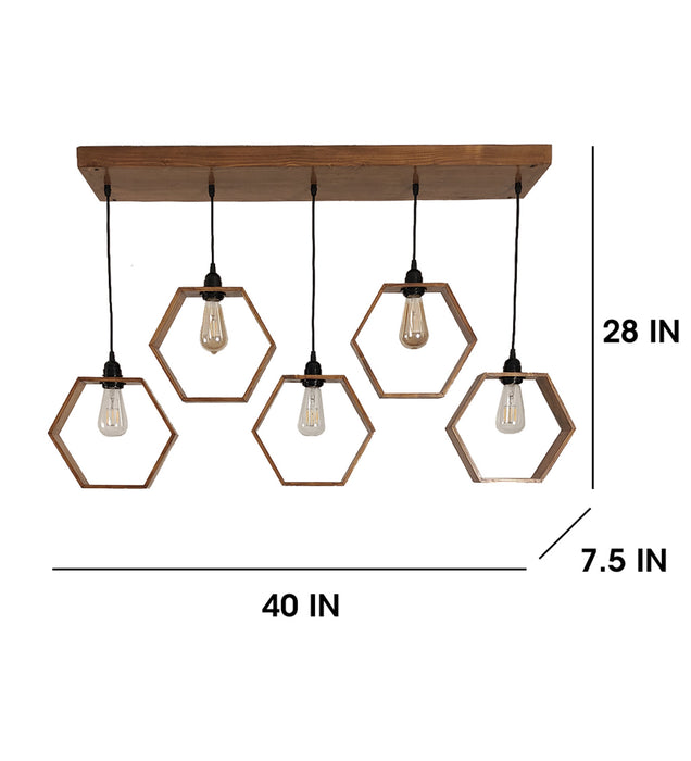 Hexagram Brown 5 Series Hanging Lamp
